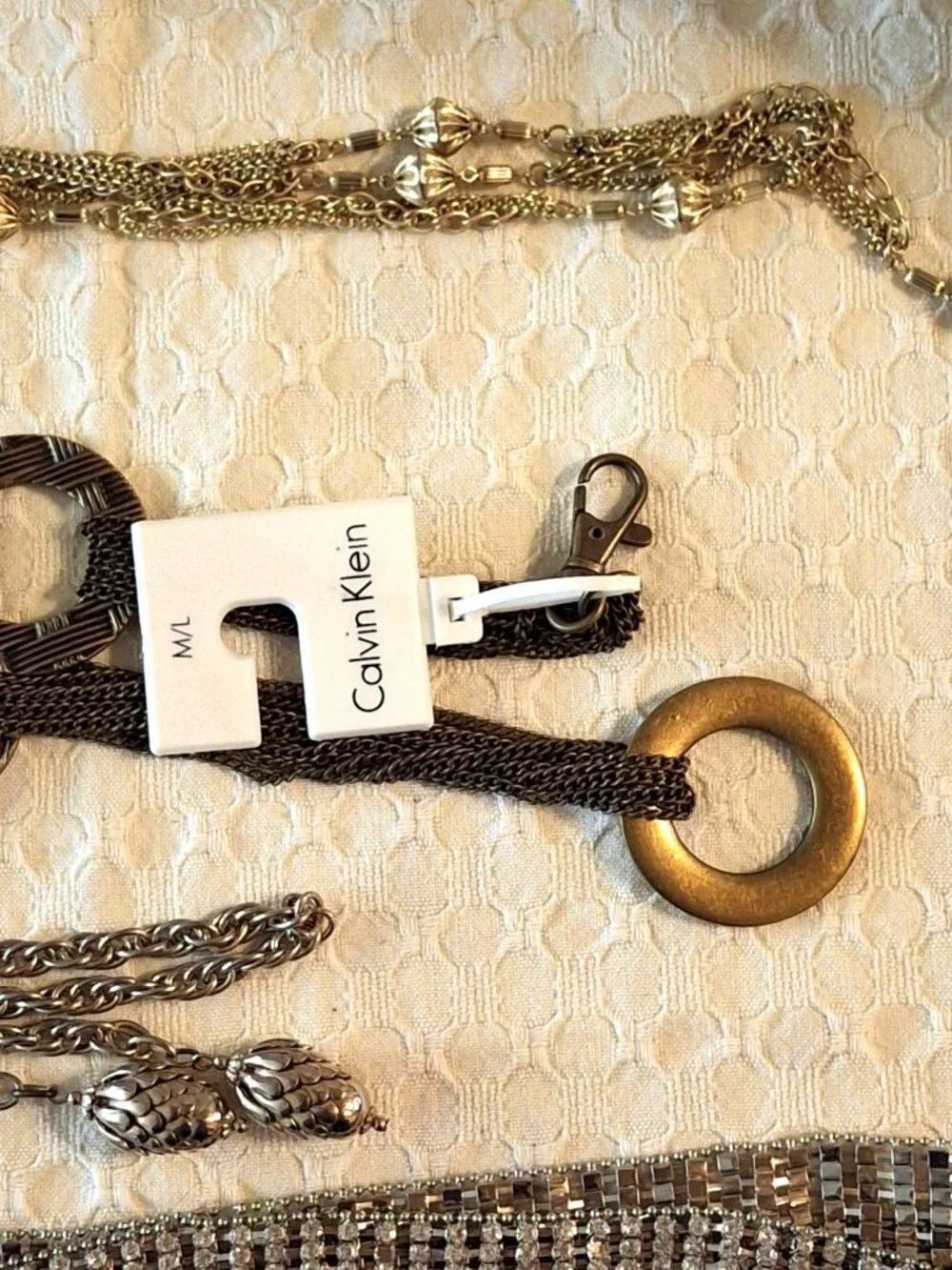 Lot of Four Chain and Rhinestone Belts